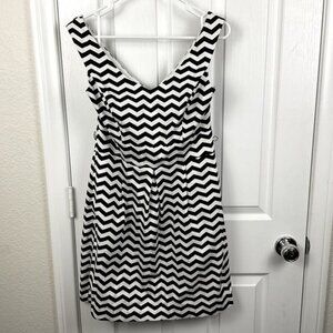 White House Black Market Geo Striped Party Dress, Size 6